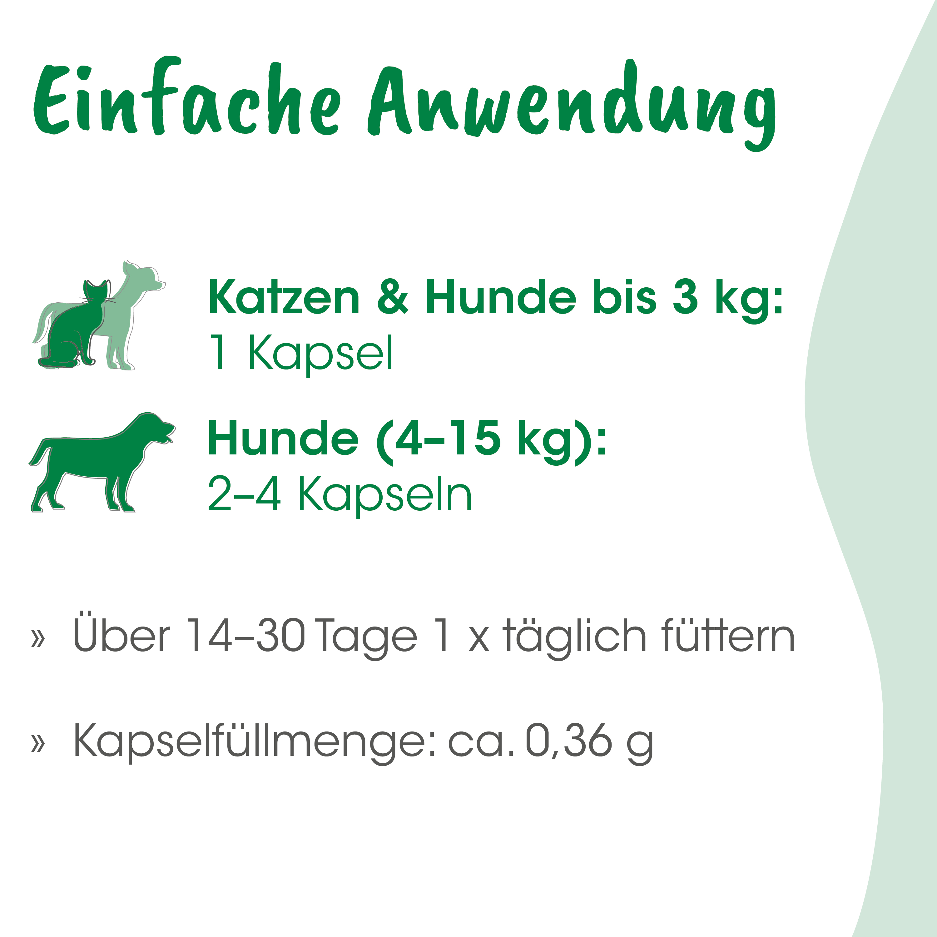 Kapsel, Katzenfutter, Hundfutter, Kapselfüllmenge, Tagesration