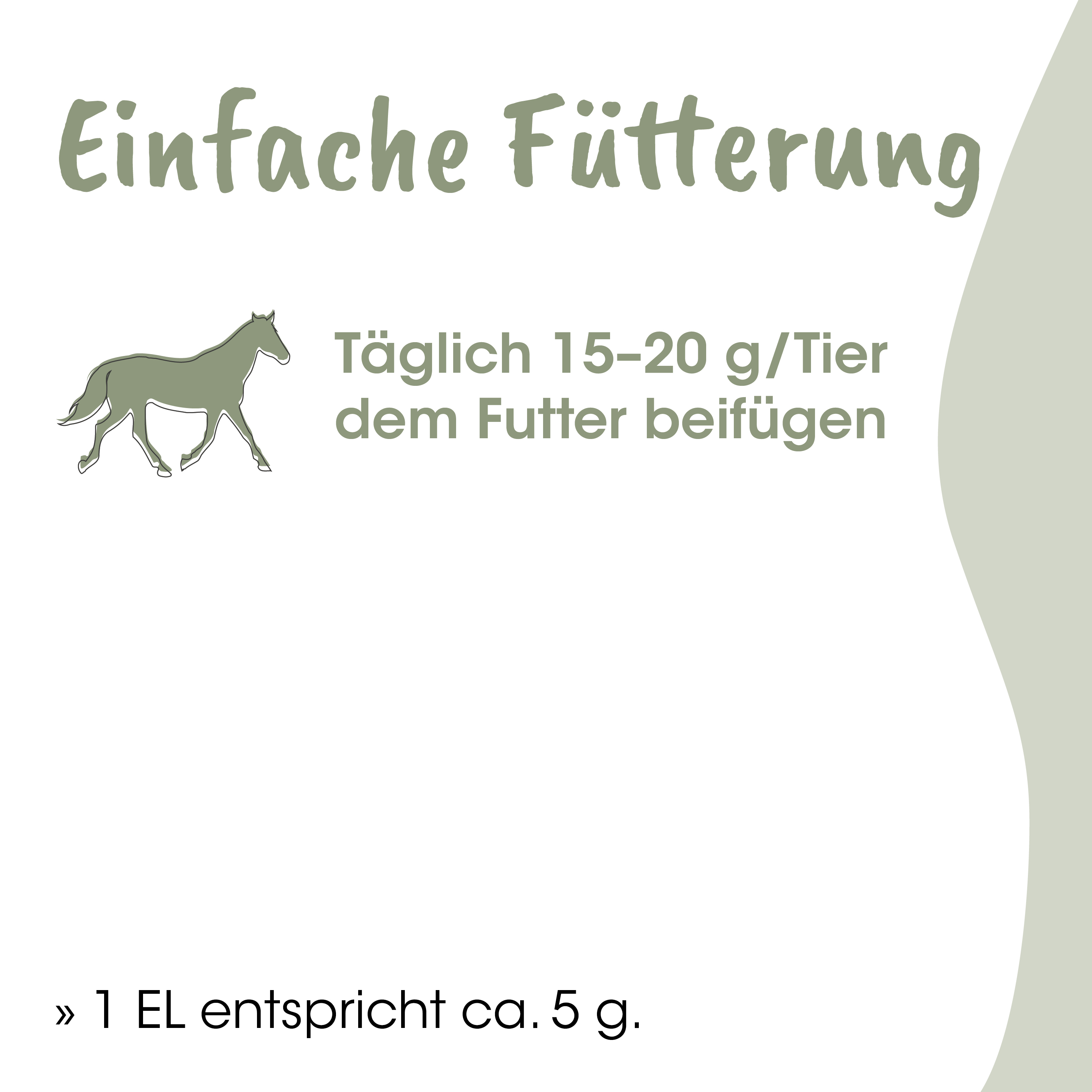 Futterplan, Tierfutter, Kraftfutter, Beutelinhalt 5 g, 1 EL ca. 5 g