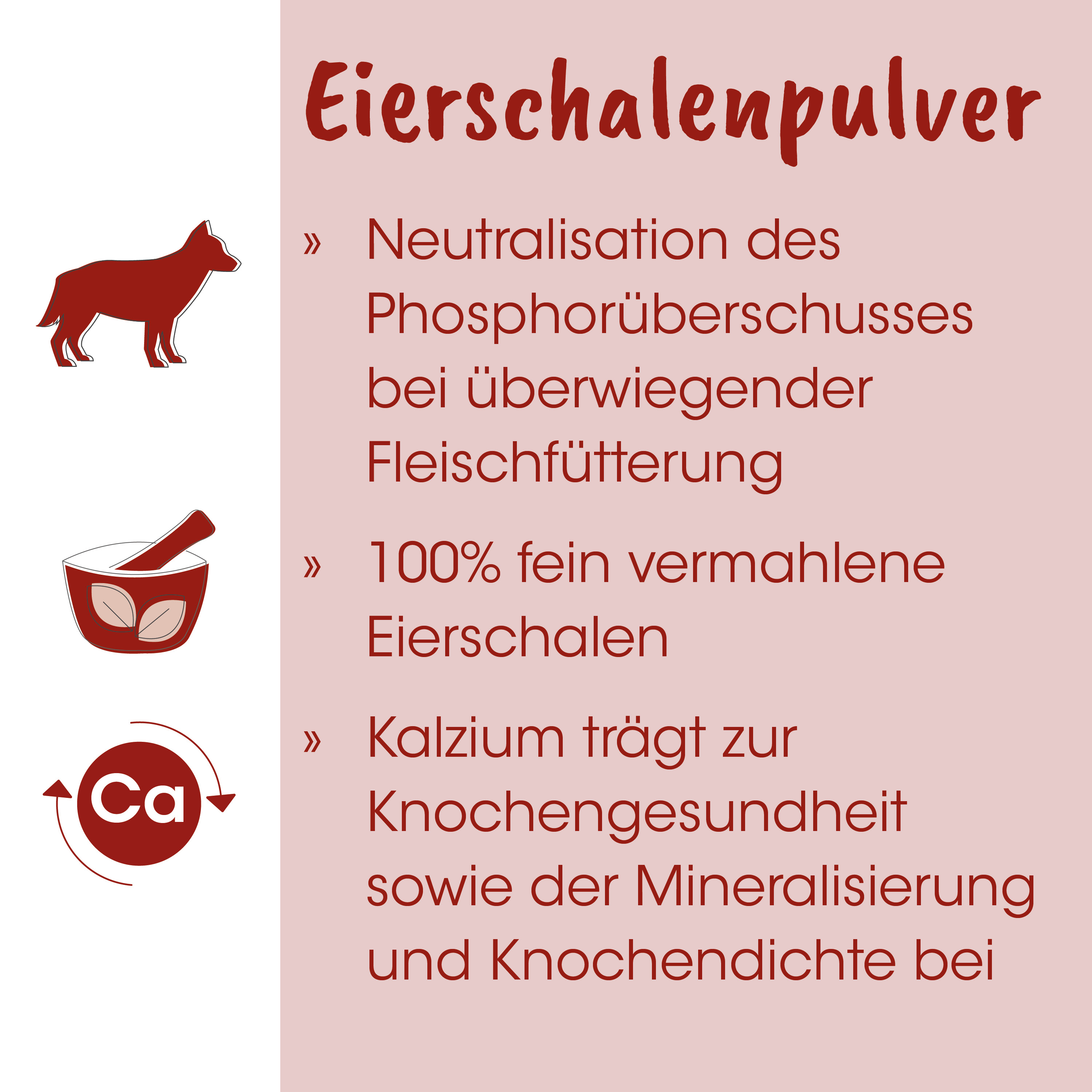 Eier-Schalenpulver, Calcium, Mineralstoff, Knochen Gesundheit, Nährstoffe