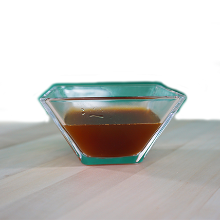 Schale, Glas, Saucen-Behälter, braune Sauce, quadratisches Glas
