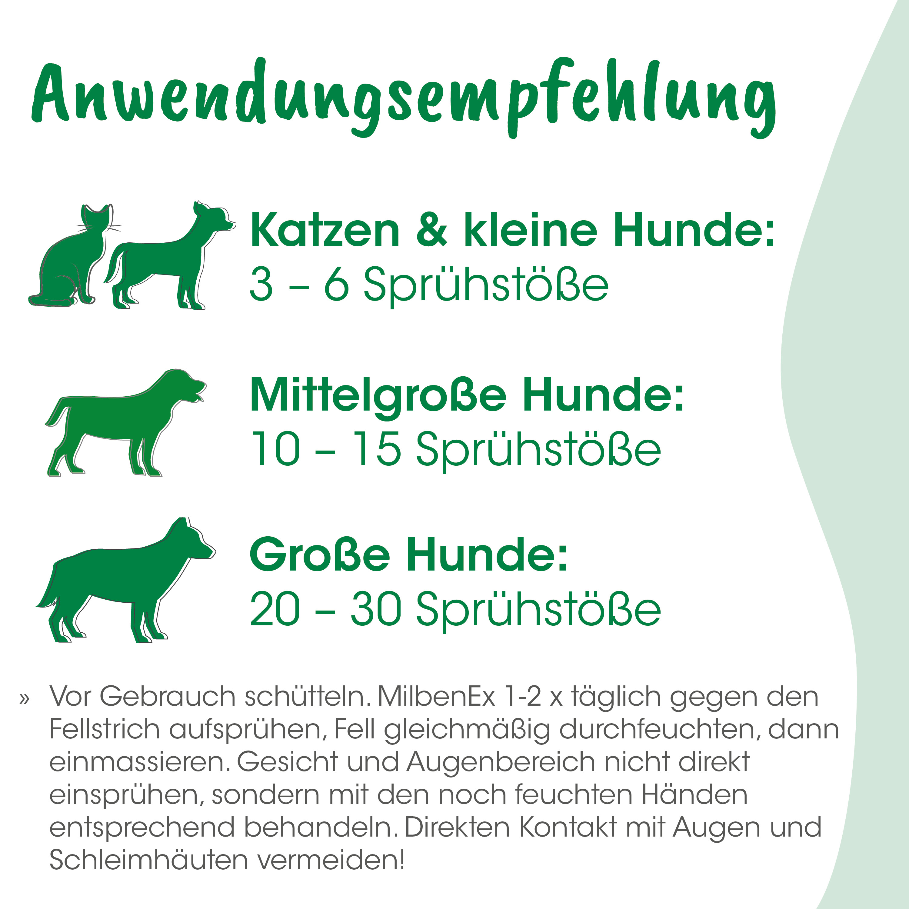 Hunde, Katzen, Sprühstöße, Grün, Tierpflege