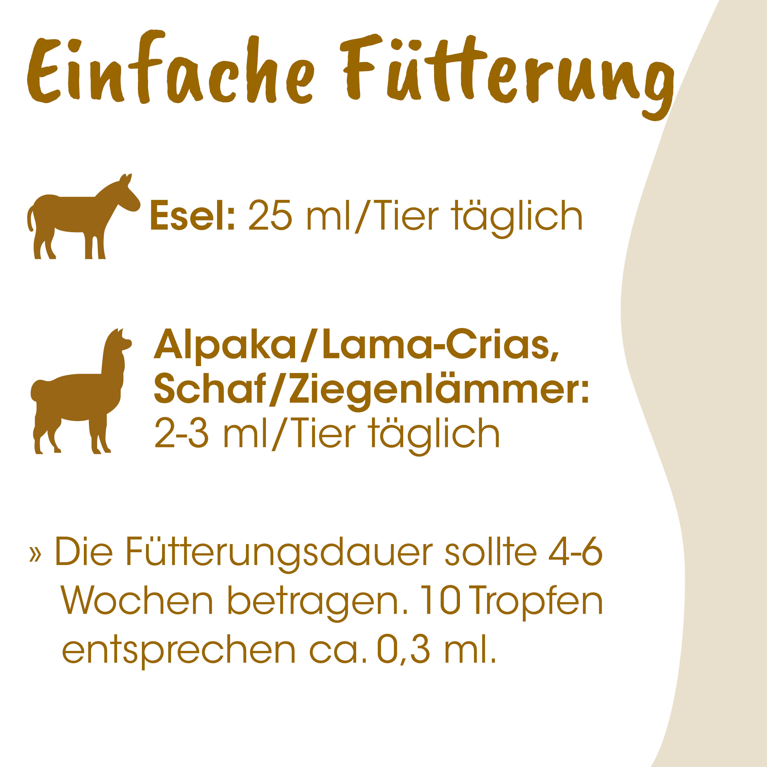 Fütterung, Esel, Alpaka/Lama, Schaf/Ziegenlämmer, ml/Tag täglich