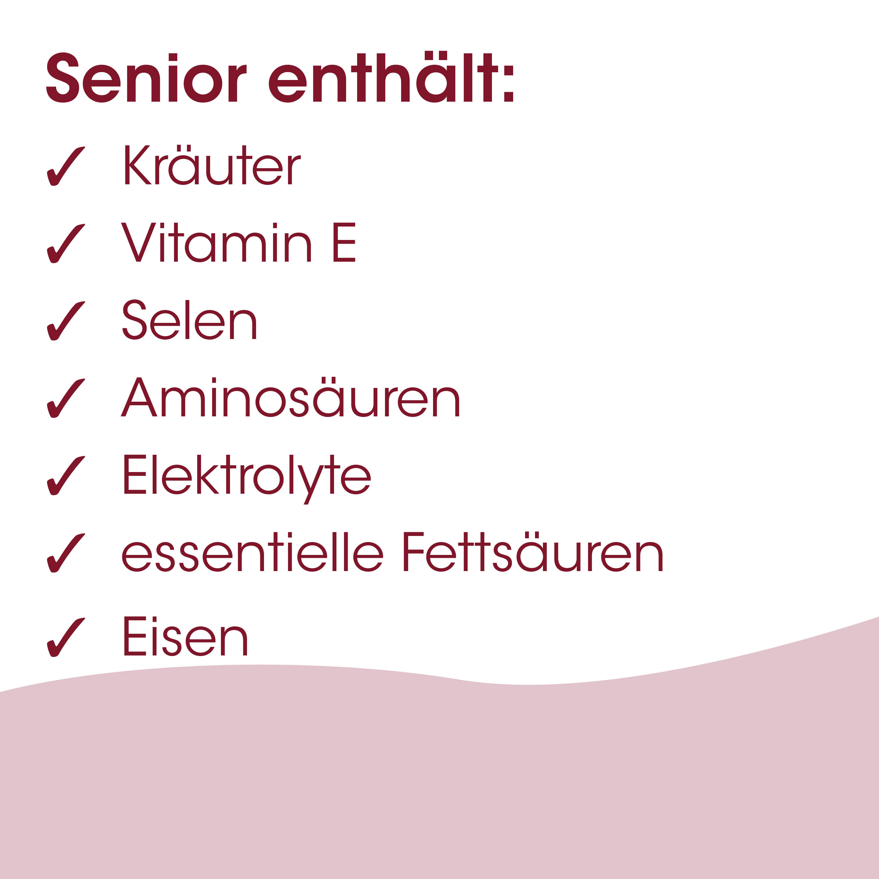 Kräuter, Vitamin E, Selen, Aminosäuren, Elektrolyte