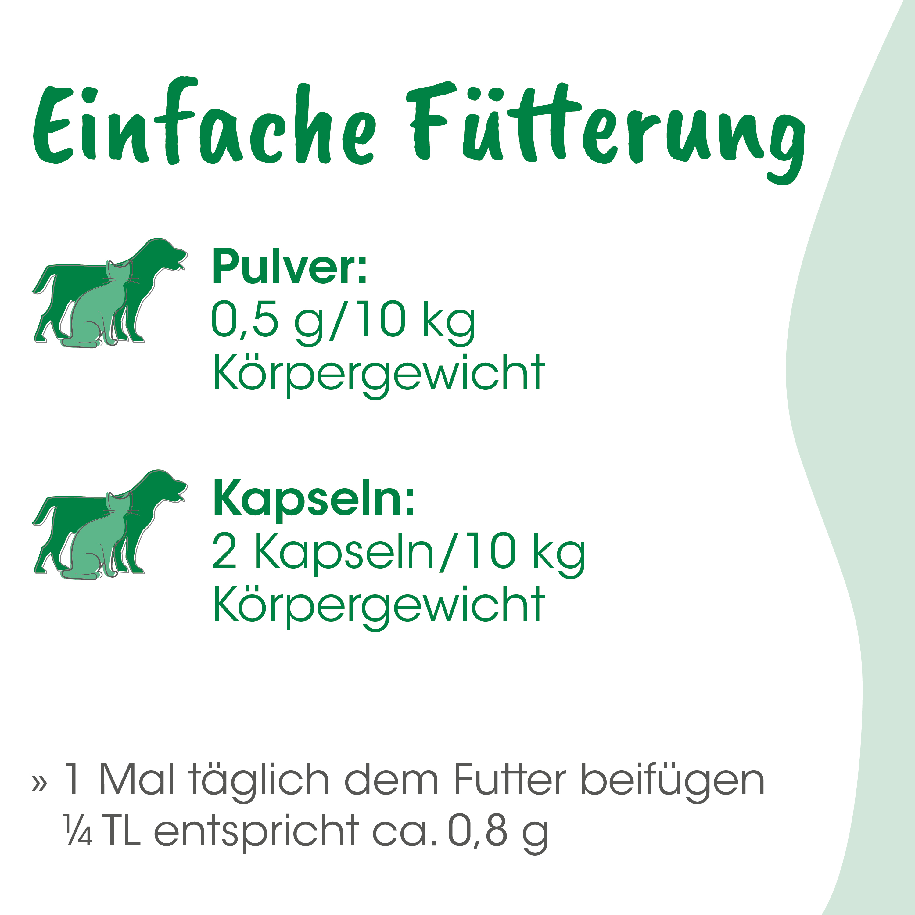 Hund, Tierfutter, Pulver, Kapseln, Körpergewicht