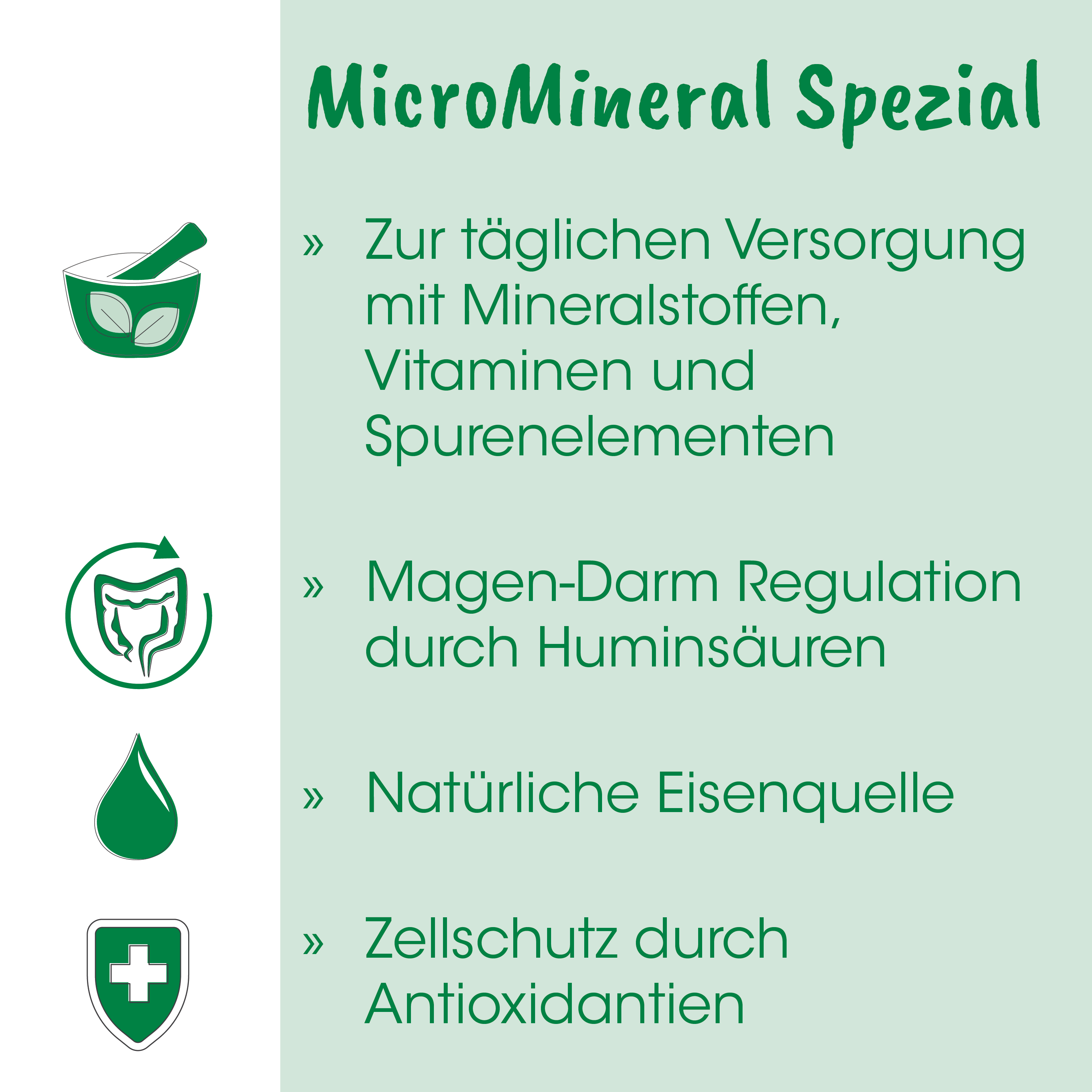 Mikro-Mineral, Kapsel, Pillenbild, Anzeige Grüne Icons, Zeichenbündel